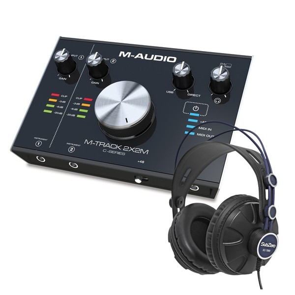 M-Audio M-Track 2x2M Audio Interface With SZ-7080 Headphones - Bundle