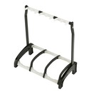K&M 17513 Guardian Triple Guitar Stand, Black/Translucent