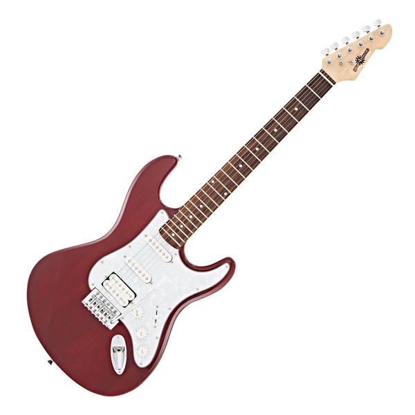 LA II Electric Guitar HSS by Gear4music, Trans Red