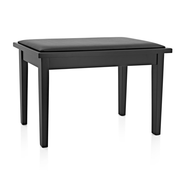 Duet Piano Stool with Storage by Gear4music, Matte Black