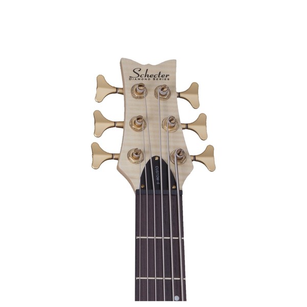 Left Handed Schecter Stiletto Custom-6 Bass Guitar, Natural