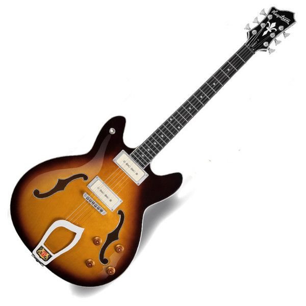 Hagstrom Viking P Semi Hollow Body Guitar, Tobacco Sunburst