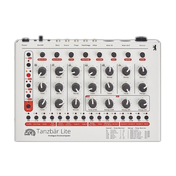 MFB Tanzbar Lite Analogue Drum Machine - Top