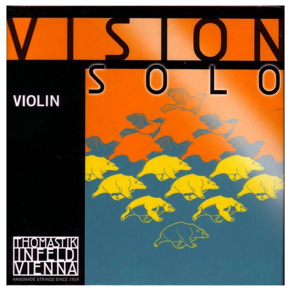 Thomastik Vision Solo Violin String Set, Aluminium Wound D, 4/4 Size