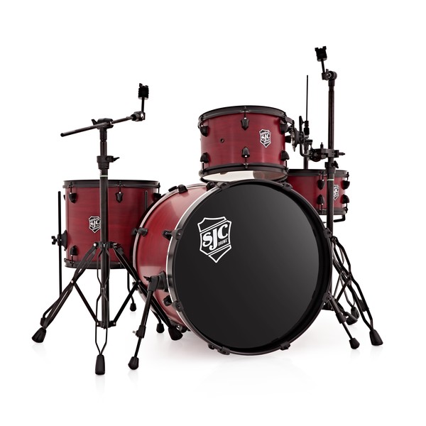 SJC Drums Pathfinder 20" 4 Piece Kit w/ Hardware, Crimson, Black HW