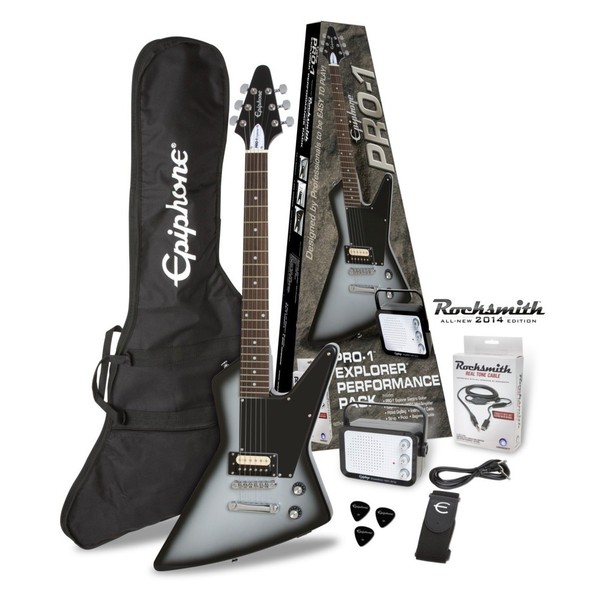 Epiphone PRO-1 Explorer Rocksmith Pack, Silverburst 1