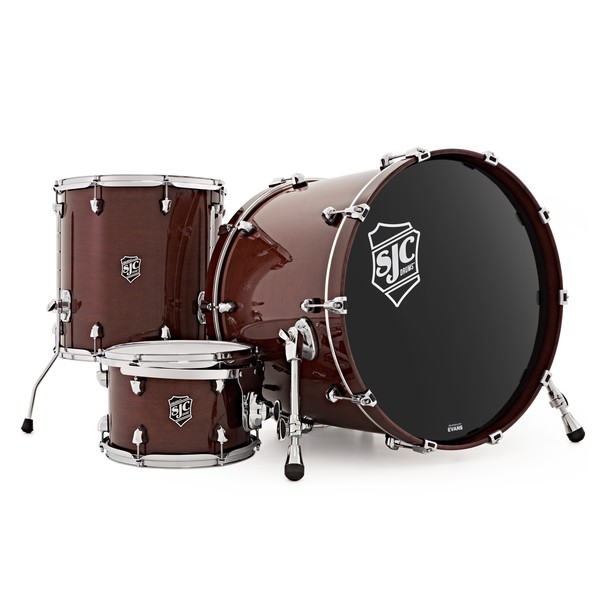 SJC Drums Paramount 22" 3pc Shell Pack, Walnut, Chrome HW