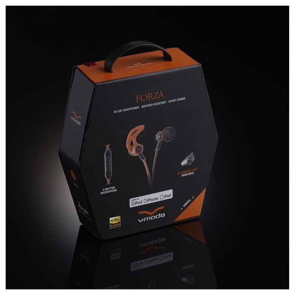 V-Moda Forza In-Ear Headphones, Orange - Boxed
