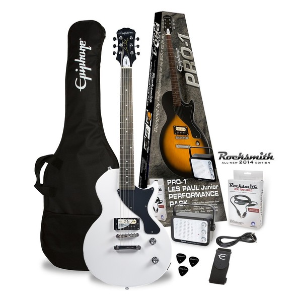 Epiphone Pro-1 Les Paul Electric Guitar Pack with Rocksmith, White