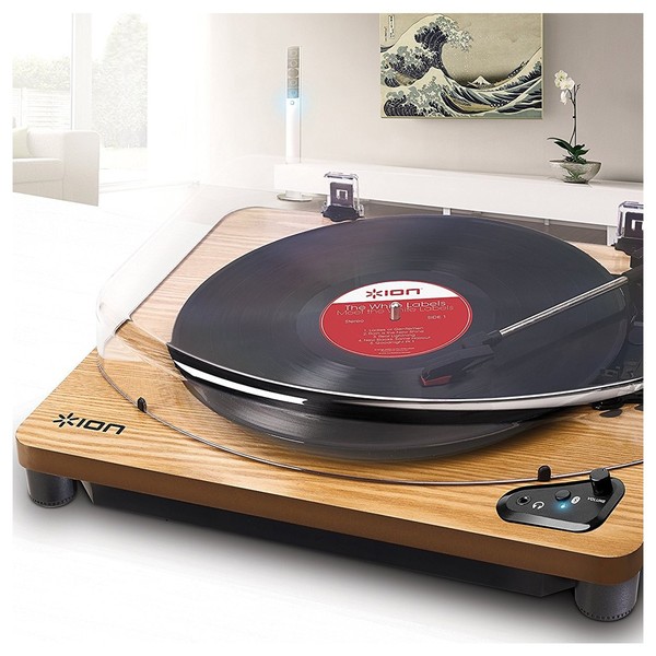 ION Audio Air LP, Bluetooth Turntable with USB Conversion, Wood