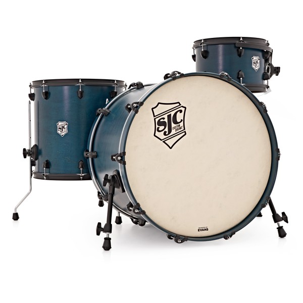 SJC Drums Tour 22'' 3 Piece Shell Pack, Blue with Black HW