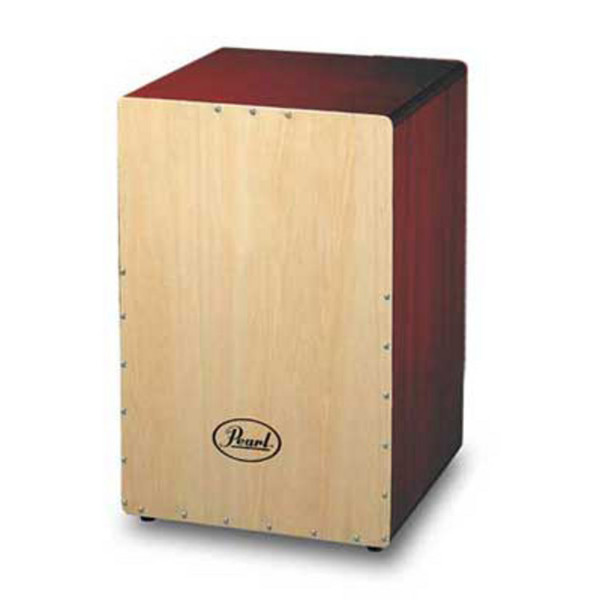 Pearl Box Cajon Matte Wine Red w/Natural Front Plate, 31,5x31,5x50cm