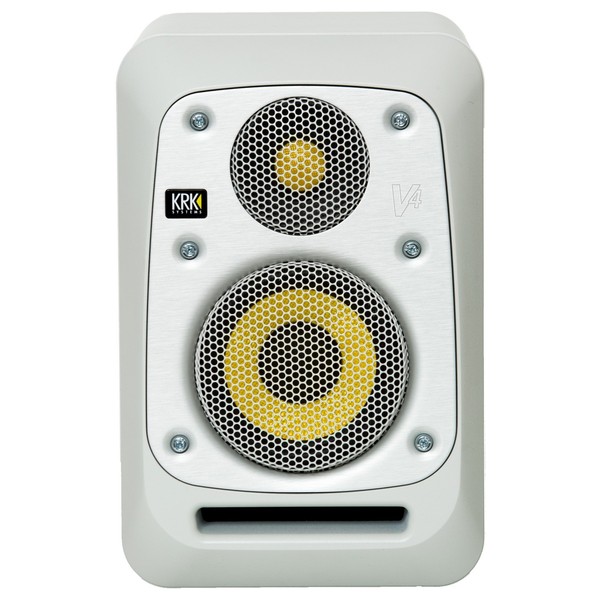KRK V4S4 Studio Monitor White, Single - Front (With Optional Grille)