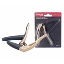Stagg Curved Trigger Capo For Acoustic & Electric Guitar, Light Wood