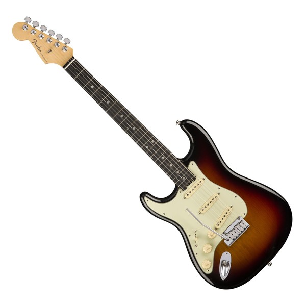 Fender American Elite Left-Handed Strat, Ebony, 3 Colour Sunburst