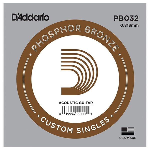 D'Addario Single Phosphor Bronze Wound 032