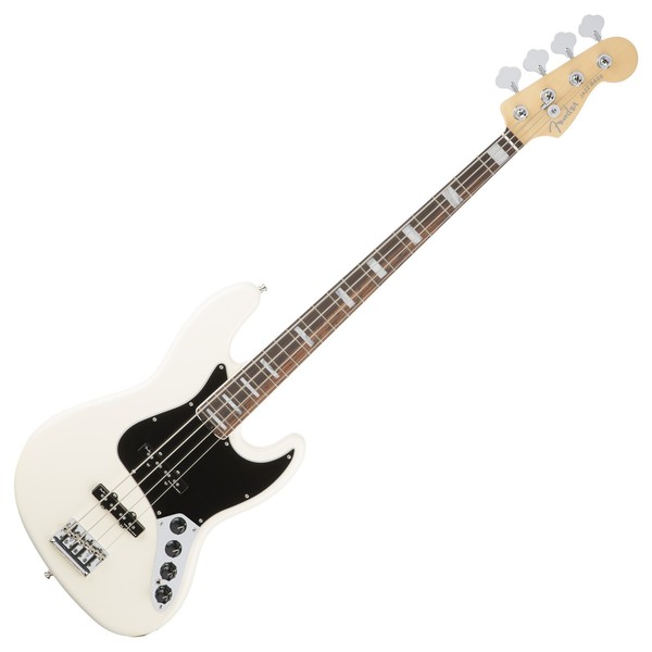 Fender American Elite Jazz Bass, Ebony, Olympic White