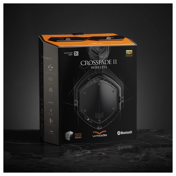 V-Moda Crossfade Wireless II Bluetooth Headphones, Black - Boxed