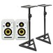 KRK V4S4 Studio Monitor, White (Pair) With Stands - Bundle