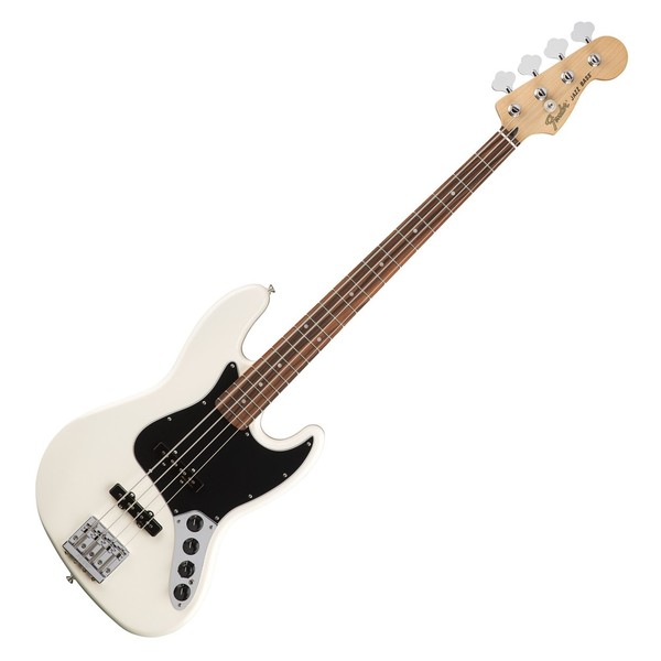 Fender Deluxe Active Jazz Bass Guitar, Pau Ferro, Olympic White