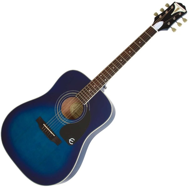 Epiphone Pro-1 PLUS Acoustic Guitar for Beginners, Trans Blue