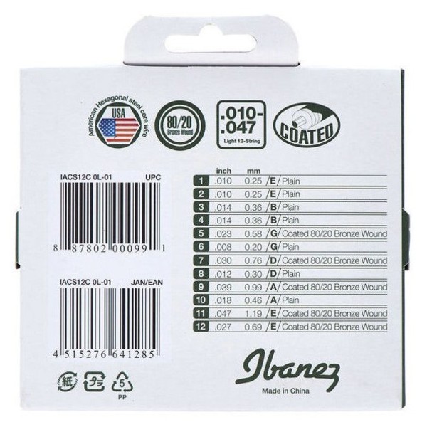 Ibanez IACS12C 12 Acoustic Guitar Strings