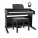 DP-10plus Digital Piano by Gear4music + Piano Stool Pack, Matt Black