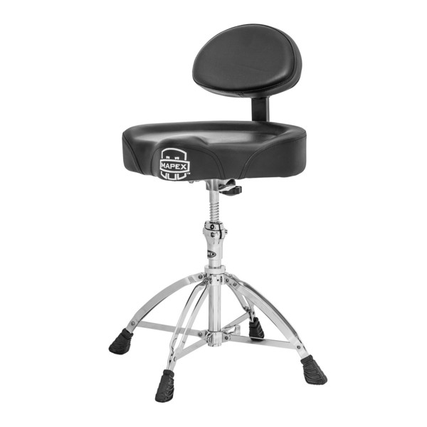 Mapex T775 Drum Stool, Saddle Top with Backrest, Four Leg Base