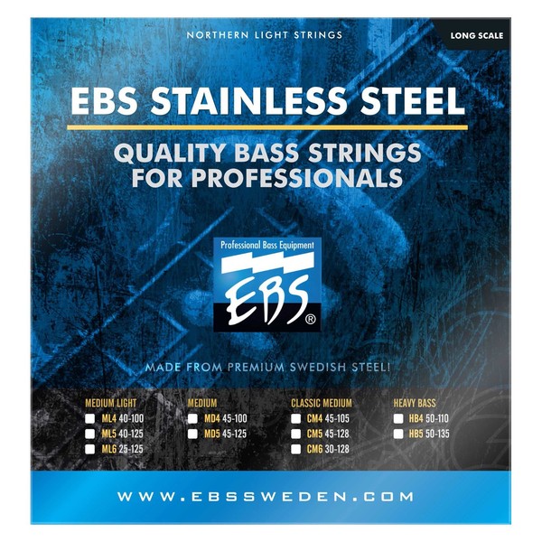 EBS EBS0077-B1 4-Strings, LC, 100% Stainless-Steel Medium Light