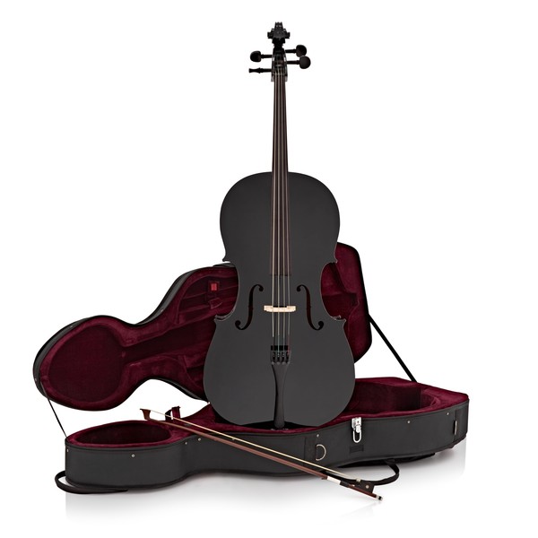 Student 4/4 Size Cello with Case by Gear4music, Black