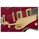 Gretsch Limited Edition Electromatic Hollow Body, Candy Apple Red close up bridge and pickups