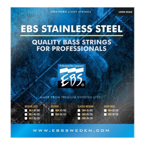 EBS Northern Lights LC Stainless-Steel Bass Strings, Classic Medium