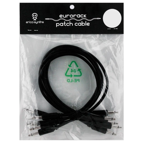 Erica Synths Eurorack Patch Cables 10cm 5 pieces Black - Main