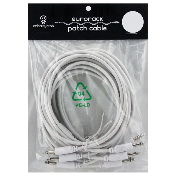 Erica Synths Eurorack Patch Cables 10cm 5 pieces White - Cables