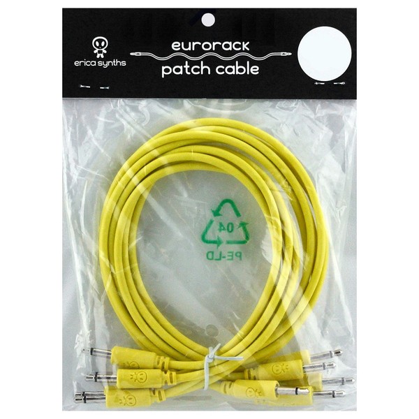 Erica Synths Eurorack Patch Cables 20cm 5 pieces Yellow - Cables