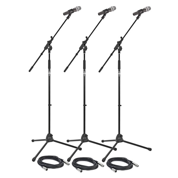 3 Piece Microphone Stage Pack by Gear4music