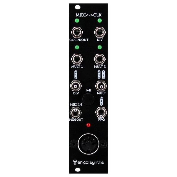 Erica Synths MIDI to Clock Module V2 - Front