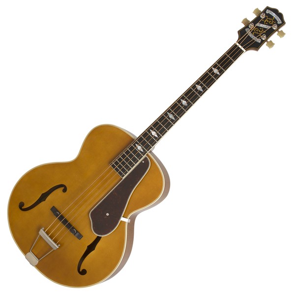 Epiphone De Luxe Classic Acoustic Electric Bass, Vintage Natural Full View