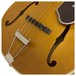 Epiphone De Luxe Classic Acoustic Electric Bass, Vintage Natural Bridge View