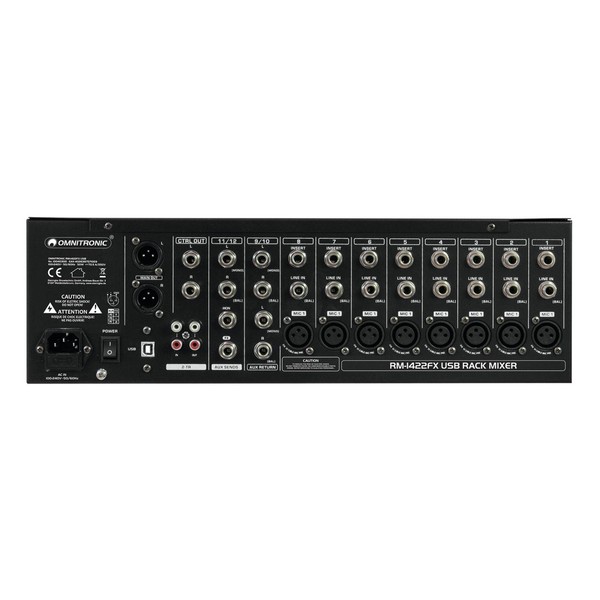 Omnitronic RM-1422FX 12 Channel USB Rack Mixer