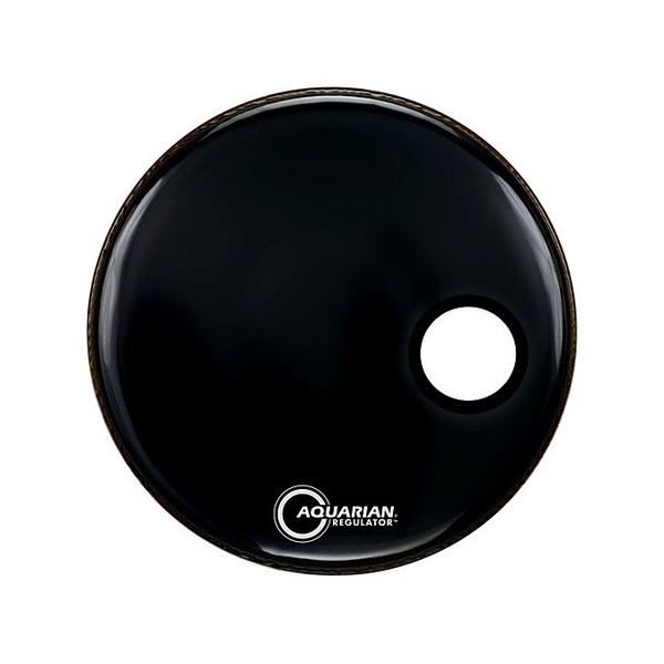 Aquarian Regulator 18'' Resonant Bass Drum Head w/ 4.5'' Hole, Black