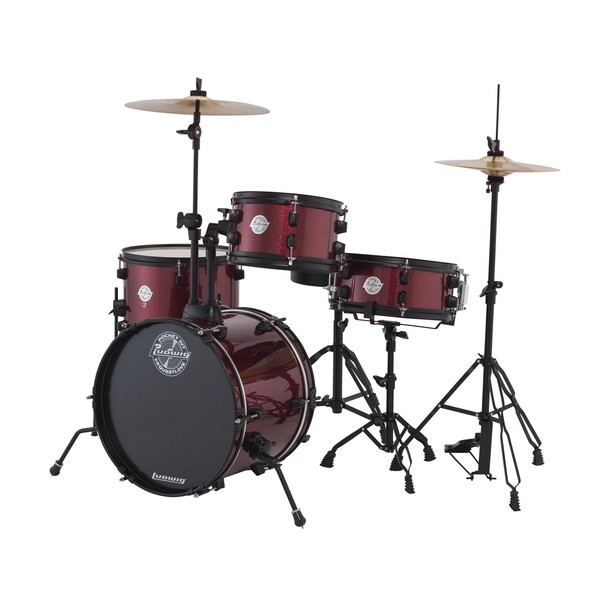 Ludwig Pocket Kit By Questlove, Wine Red Sparkle with Free Lessons