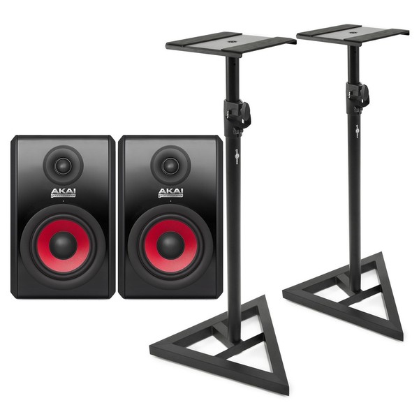 Akai RPM 500 Studio Monitors with Stands - Bundle