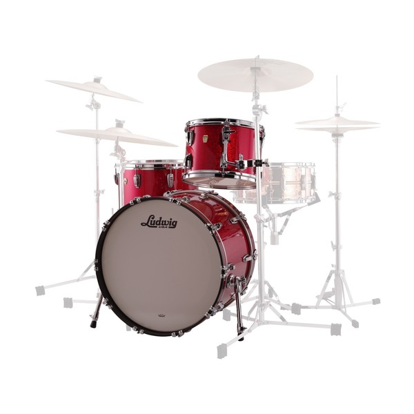 Ludwig Classic Maple Fab 22" 3pc Shell Pack, Red Sparkle