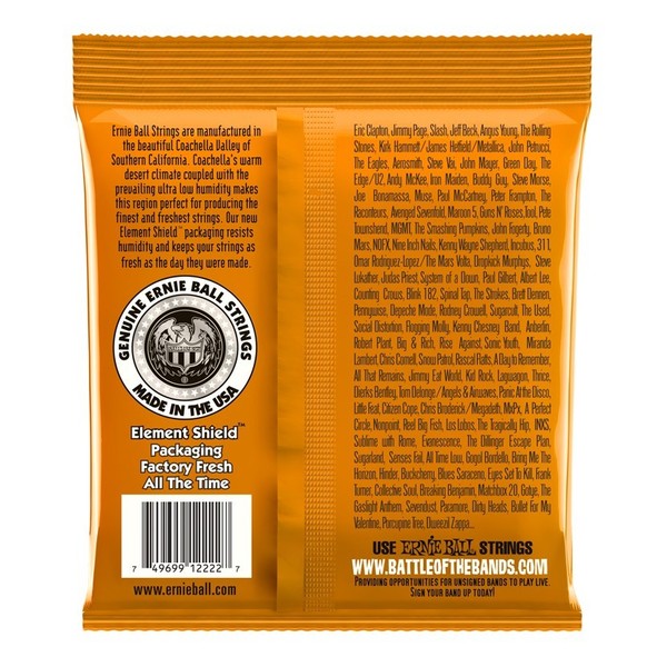 Ernie Ball Hybrid Slinky 2222 Nickel Guitar Strings 9-46 back of pack