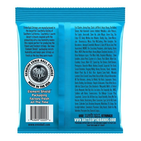 Ernie Ball Extra Slinky 2225 Nickel Guitar Strings 8-38 back of pack