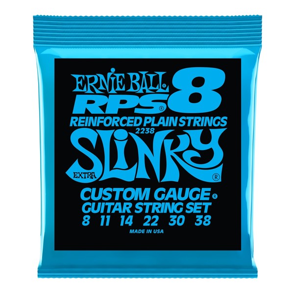 Ernie Ball Extra Slinky 2238 RPS-8 Guitar Strings 8-38 