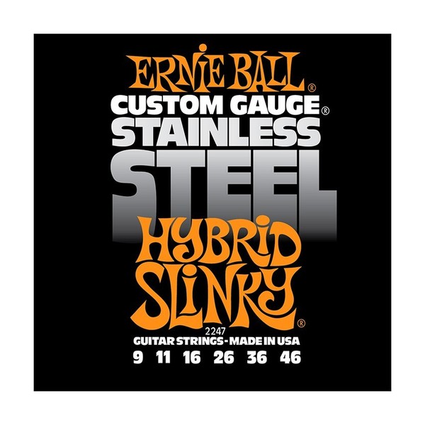 Ernie Ball Stainless Steel Hybrid Slinky 2247 Guitar Strings, 9-46