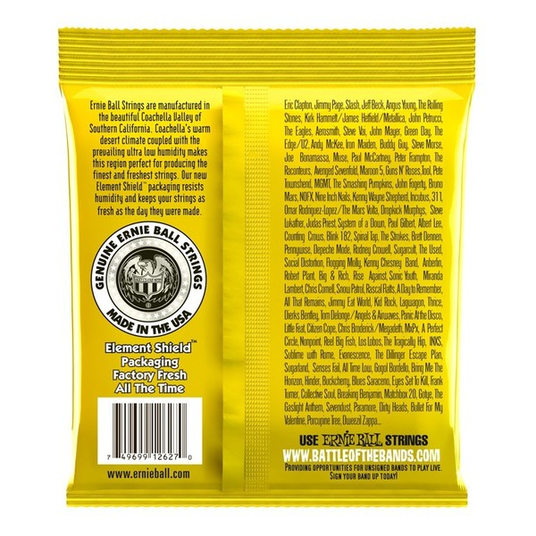 Ernie Ball Beefy Slinky 2627 Nickel Guitar Strings 11-54 back of pack