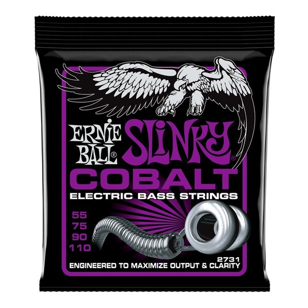 Ernie Ball Power Slinky 2731 Cobalt Bass Guitar Strings 55-110 front of pack